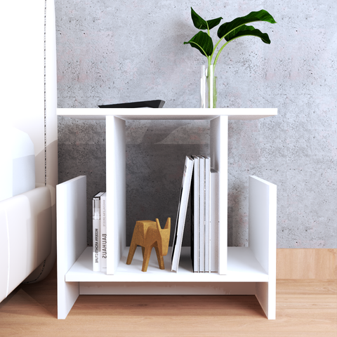 Mesa de Cabeceira Apoio Minimalista Branco Quarto