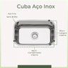 Cuba Cozinha 46x30x14cm Aço Inox 430 Cuba Residencial - 2