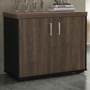 Ver imagem 1 de Armário para Escritório 2 Portas Charuto/Preto 006169 - Artany Móveis