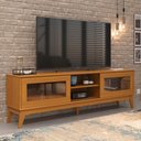 Ver imagem 2 de Rack para Tv até 65 Polegadas Bela 2 Portas Vidro Deslisante Reflecta 180cm - Via Nossa - Cedro