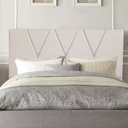 Ver imagem 3 de Cabeceira Estofada Queen 160CM Jade Courino Bege - D A DECOR D&A Decor