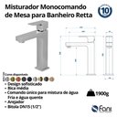 Ver imagem 6 de Misturador Monocomando de Mesa Lavatório Bica Média Retta 3/4" Cromado (6876 C-330)