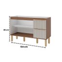 Ver mais imagens de Gabinete de Cozinha Madeira 2 Gaveta Ripada 134cm 100% MDF:Freijó/Titanium