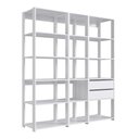 Ver imagem 6 de Kit Estante para Sala com 2 Gavetas e 14 Nichos 1,60 M Cor:branco
