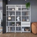 Ver imagem 2 de Kit Estante para Sala com 2 Gavetas e 14 Nichos 1,60 M Cor:branco