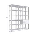 Ver imagem 3 de Kit Estante para Sala com 2 Gavetas e 14 Nichos 1,60 M Cor:branco