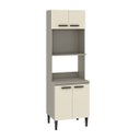 Ver imagem 1 de Armário Torre para Cozinha Max 62x195 Cm Nicho Forno/micro 4 Portas Mdp Cinza Champanhe - Clicklar
