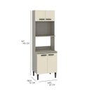 Ver imagem 2 de Armário Torre para Cozinha Max 62x195 Cm Nicho Forno/micro 4 Portas Mdp Cinza Champanhe - Clicklar