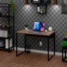 Mesa Escritório Escrivaninha Office Estudo Industrial 90cm - Nogal/preto - 2