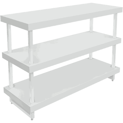 Balcão Para Loja Em MDF 3 Níveis Tubo Quadrado 135 x 95 x 50 cm - Branco