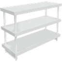 Ver imagem 1 de Balcão Para Loja Em MDF 3 Níveis Tubo Quadrado 135 x 95 x 50 cm - Branco