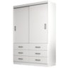 Guarda Roupa Veneza Solteiro 2 Portas 6 Gavetas Evidencia Cor Branco - 1