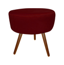 Ver imagem 3 de Kit 2 Poltronas Decorativa Emilia + Puff Redondo Suede Marsala Pés Madeira Ms Decor