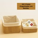 Ver imagem 2 de Conjunto de Cestos Organizadores em Bambu – Organização com Design Moderno, Natural e Sofisticado