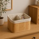 Ver imagem 1 de Conjunto de Cestos Organizadores em Bambu – Organização com Design Moderno, Natural e Sofisticado