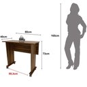 Ver imagem 2 de Mesa Escrivaninha Dobrável com Rodízio Nogal