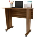 Ver imagem 1 de Mesa Escrivaninha Dobrável com Rodízio Nogal
