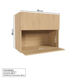 Armário Aéreo Microondas 70cm Nara CabeCasa MadeiraMadeira - 4