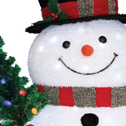Boneco Neve Natal Cintilante 1,82 Metros 260 Leds Importado - 4