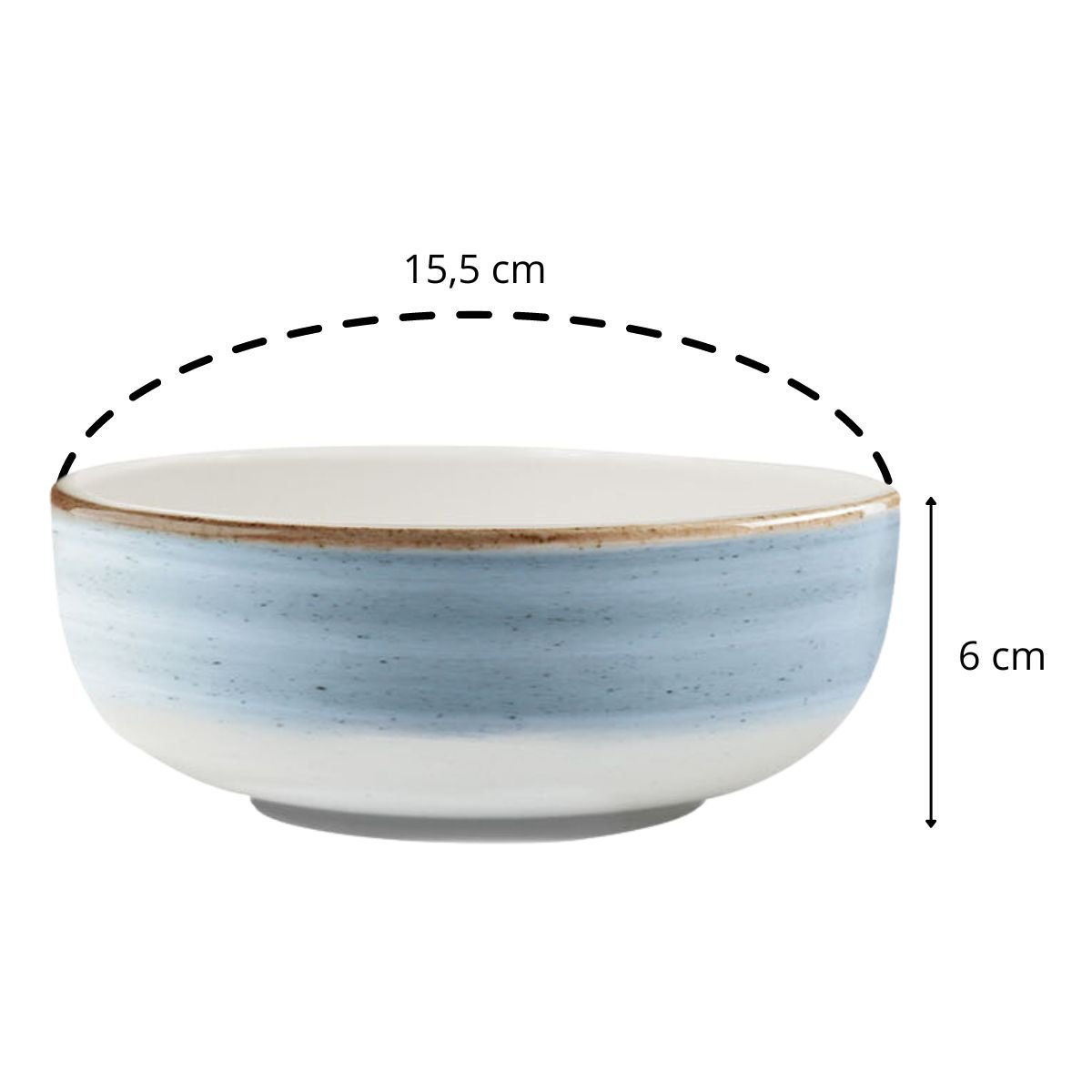 Tigela Bowl Aquarela Azul Para Cereais e Iogurtes em Cerâmica 623ml - Wp Connect Tigela Bowl Aquarel - 4