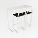 Ver imagem 1 de Bancada Cozinha Balcão Gourmet Branco 2 Banquetas Estofado Br