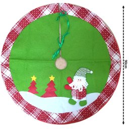 Saia para Árvore de Natal Decorada Vermelho e Verde Luxo Papai Noel Tricot Funny 90cm - Magizi - 2