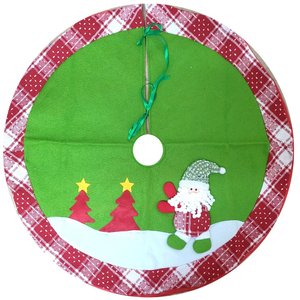 Saia para Árvore de Natal Decorada Vermelho e Verde Luxo Papai Noel Tricot Funny 90cm - Magizi