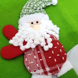 Saia para Árvore de Natal Decorada Vermelho e Verde Luxo Papai Noel Tricot Funny 90cm - Magizi - 4