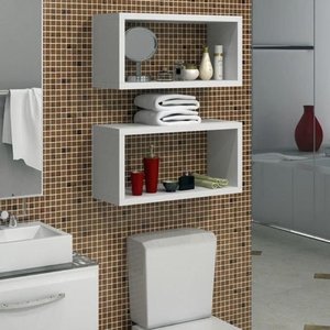 Nicho Retangular para Decoração de Banheiro 2pçs