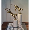 Ver imagem 2 de Kit Escultura Pantera Decoração Estátua Enfeite Casa Sala