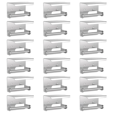 Suporte Papel Higienico Kit 18 Uni Inox Banheiro Lavabo Prateleira Apoio Celular Porta Objeto Multiu