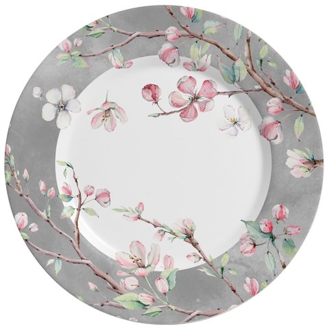 Sousplat Colecao Sakura Kika Sato 34cm Cerâmica Alleanza Alleanza Cerâmica