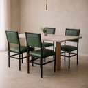 Ver imagem 2 de Kit 4 Cadeiras Flora de Cozinha Jantar Reforço Aço Preto Assento e Encosto Cor Verde