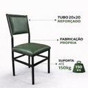 Ver imagem 3 de Kit 4 Cadeiras Flora de Cozinha Jantar Reforço Aço Preto Assento e Encosto Cor Verde