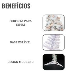 Árvore de Natal 120cm Branca para Enfeitar - 1 Unidade - 3