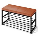 Ver imagem 5 de Sapateira Calçadeira Puff Closet Zuri 85cm 02 Prateleiras New Dallas Whisky - Abmaza