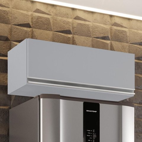 Armário de Cozinha Aéreo Geladeira 70cm Texas Cinza Claro - Lumil