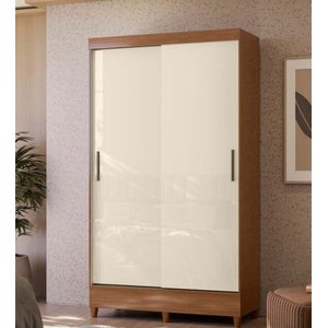 Guarda Roupa 1,06 M 2 Portas Correr com Pés Santos Andira Jequitiba / Off White Santos Andirá