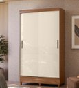 Ver imagem 1 de Guarda Roupa 1,06 M 2 Portas Correr com Pés Santos Andira Jequitiba / Off White Santos Andirá
