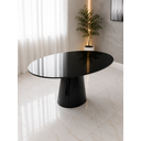 Ver imagem 3 de Mesa de Jantar Oval 180x100cm em Laca Preto - Base Cone Preto