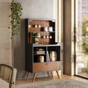 Ver imagem 1 de Cantinho do Café Rubi Armário para Cozinha Preto/tauari Ripado - Lukaliam Móveis