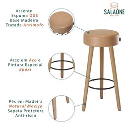 Kit Banqueta Decorativo Recepção Londres Courissimo Amarula - Salaone Decor - 5