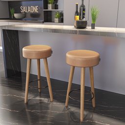 Kit Banqueta Decorativo Recepção Londres Courissimo Amarula - Salaone Decor - 2