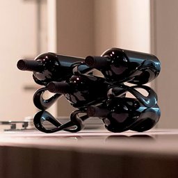 Rack para Vinho Cuvee 5 Garrafas Empilhavel - Design Assinado Icons -preto - Guzzini - 3