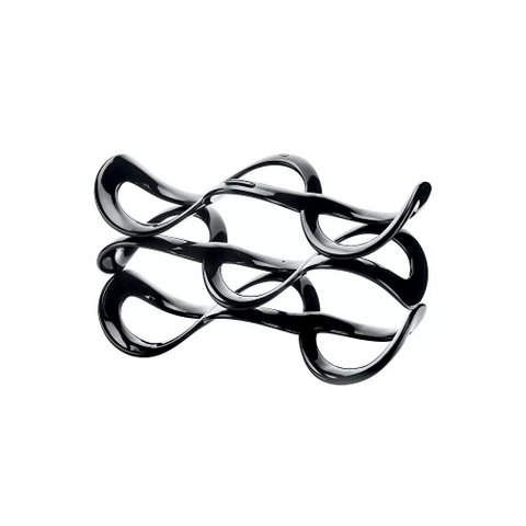 Rack para Vinho Cuvee 5 Garrafas Empilhavel - Design Assinado Icons -preto - Guzzini