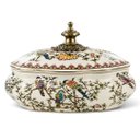 Ver imagem 1 de Porta-Joias Clássico em Porcelana com Estampa de Pássaros e Flores a: 22cm L: 18cm C: 18 cm