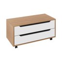Ver imagem 2 de Balcão Gabinete com 2 Gavetas e Rodízios 80cm BN3643 Tecnomobili 2023 Móvel na Caixa Amêndo/Branco