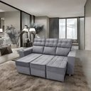 Ver imagem 2 de Sofá Retrátil e Reclinável 3 Lugares Londres 1.90cm C/ Molas - Suede