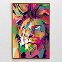 Ver imagem 1 de Quadro Decorativo Vertical Leão de Judá Colorido Com Moldura e Sem vidro 90x140