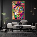 Ver imagem 2 de Quadro Decorativo Vertical Leão de Judá Colorido Com Moldura e Sem vidro 90x140